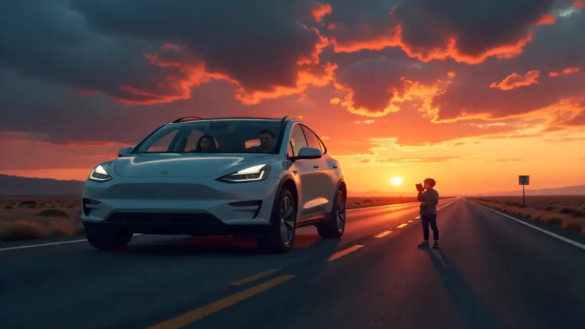 Family stranded in electric SUV on highway
