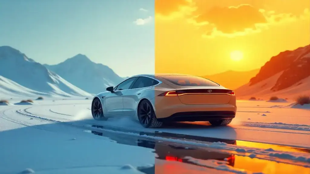 Temperature impact on EV battery range in hot and cold weather
