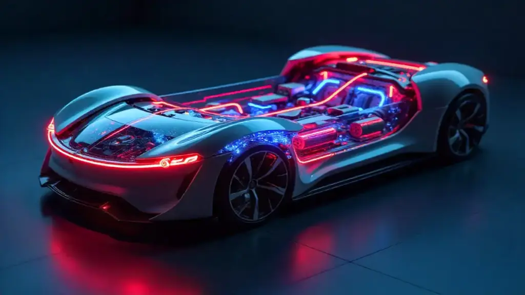 Electric car battery comparison illustration