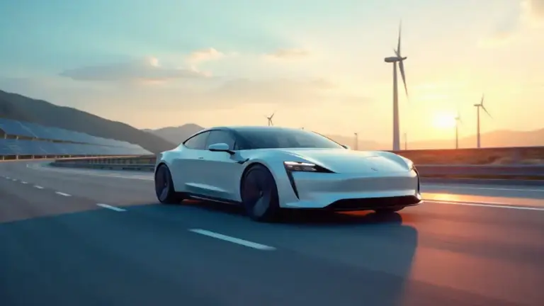 Electric car with renewable energy city