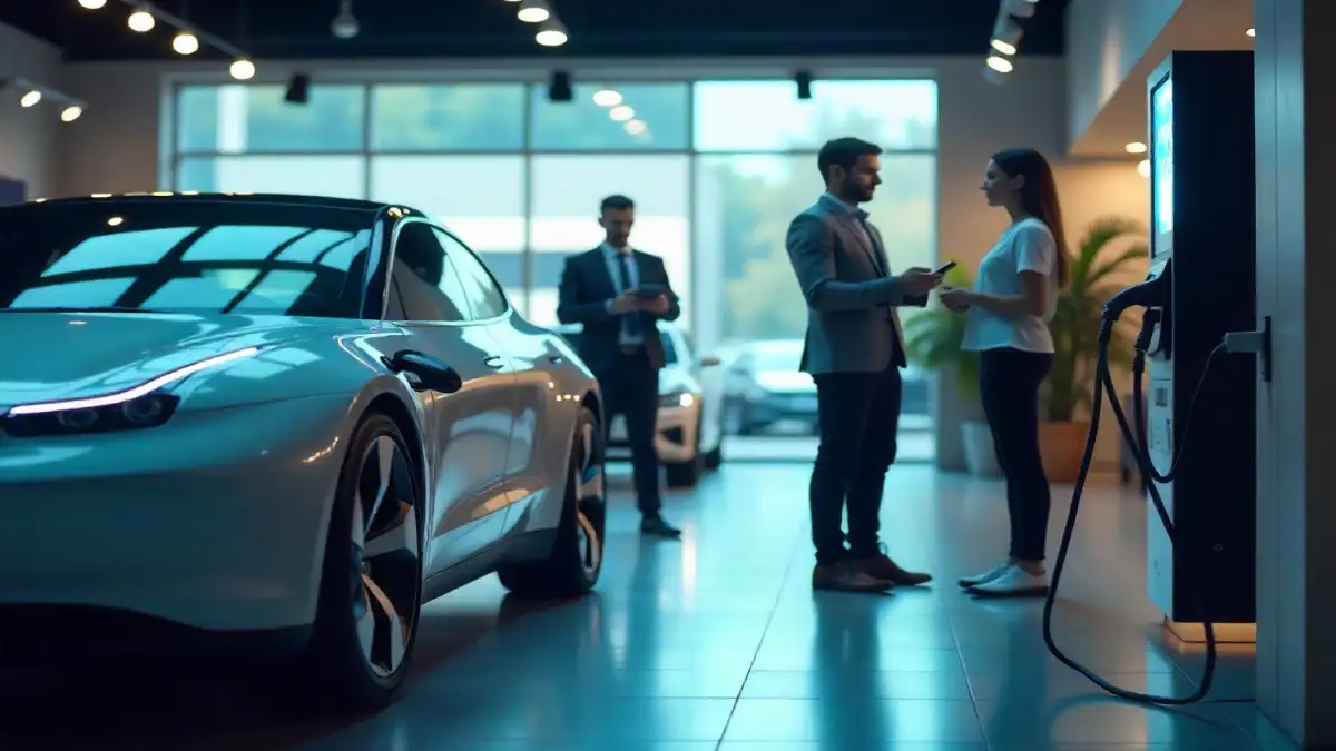 Electric car vs gas car price comparison in dealership