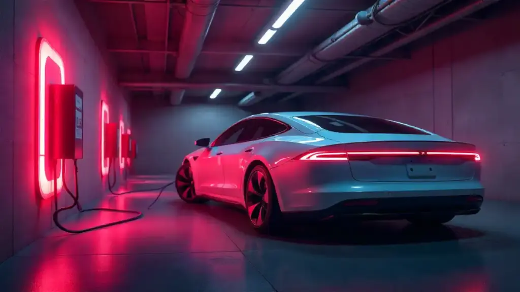 Electric car charging at home with Level 2 charger