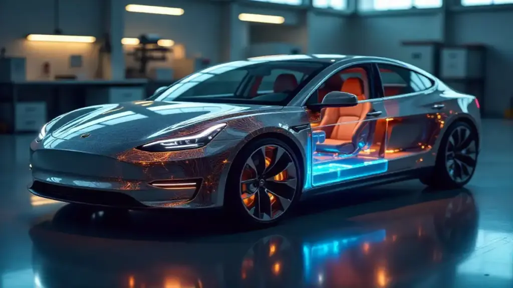 Electric car battery showing different chemistries