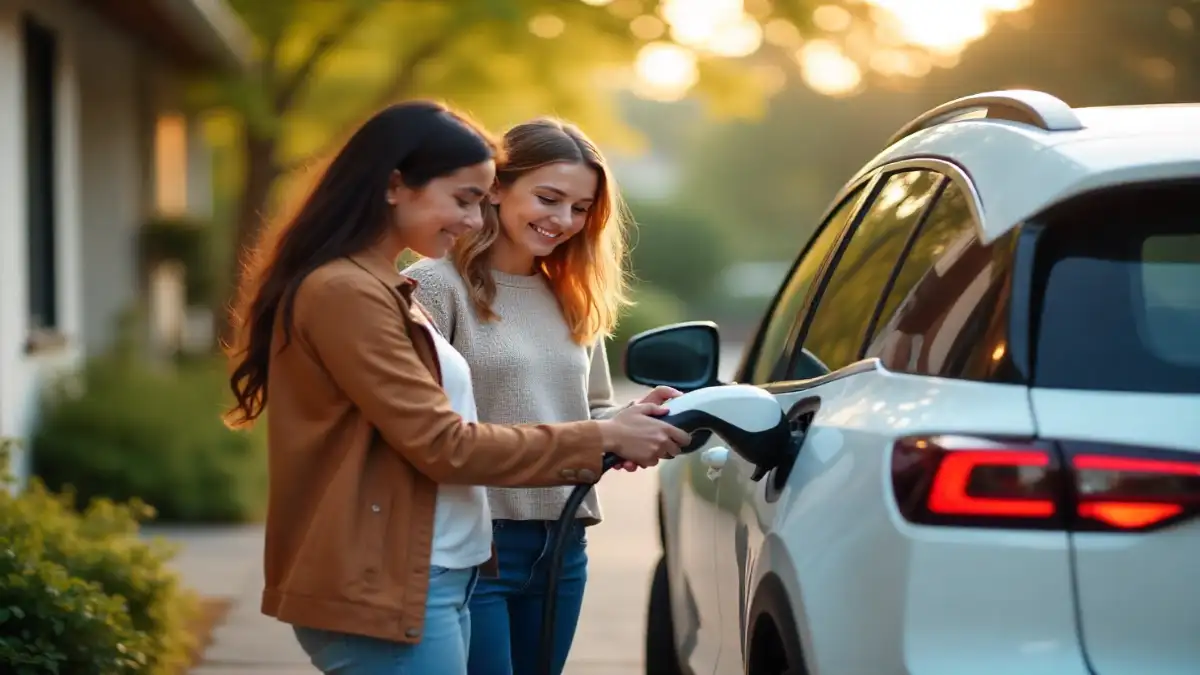 Low-income family charging electric vehicle with incentives