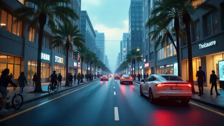 Electric mobility and smart transportation in 2025 cityscape