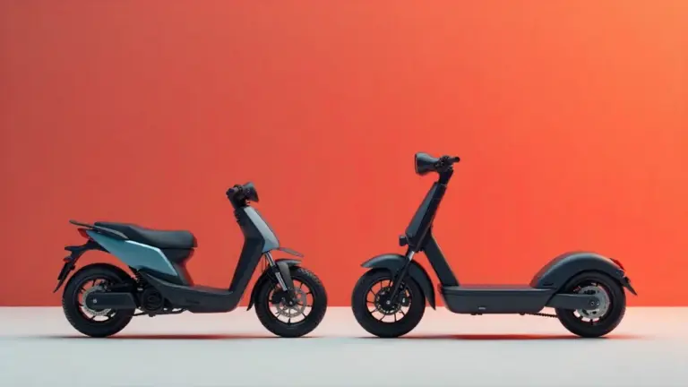Electric bike and electric scooter side by side in a modern city.