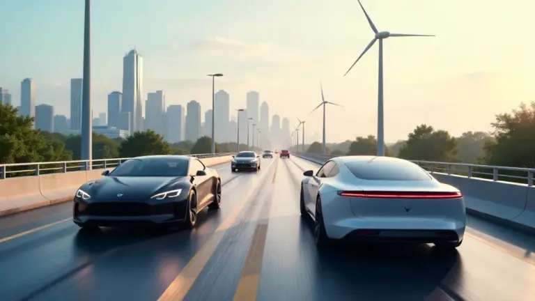Electric cars and renewable energy powering sustainable transport in 2025