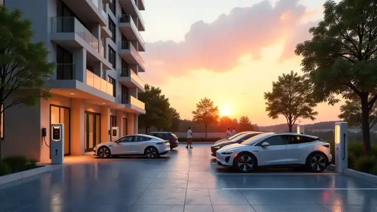 EV charging stations in apartment parking lot