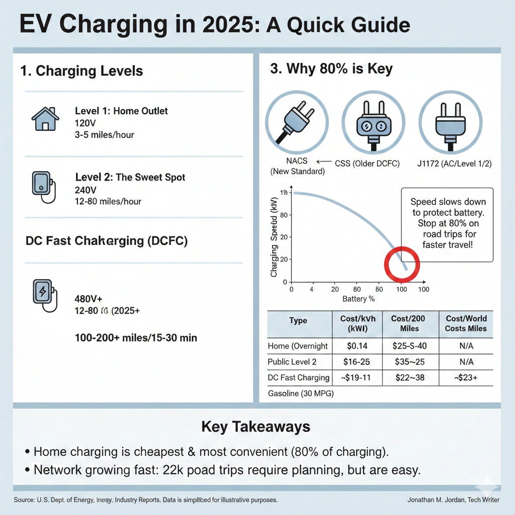 Home Level 2 EV charger in residential garage