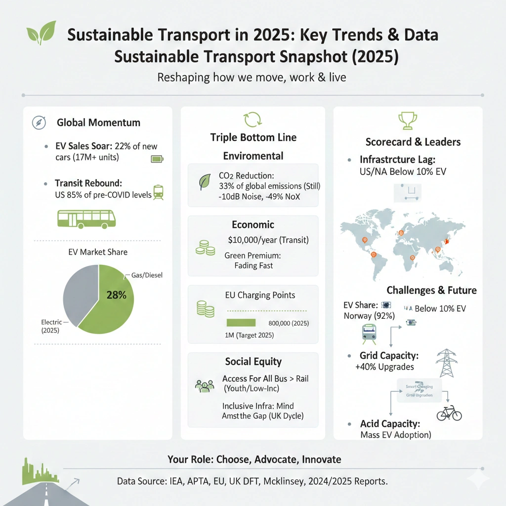 Electric vehicles and public transport reducing emissions