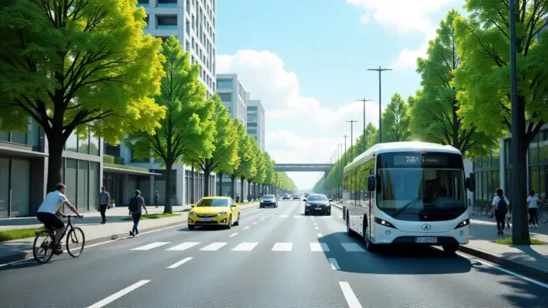 Sustainable transport and green mobility in a modern city