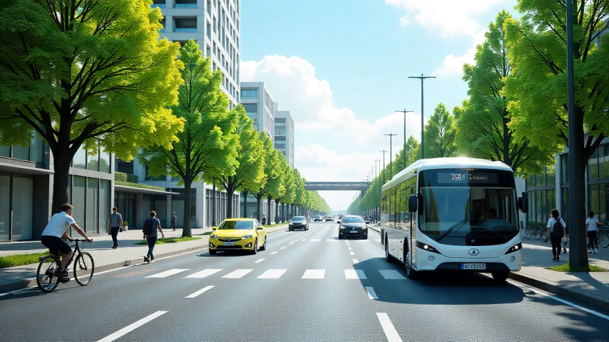 Sustainable transport and green mobility in a modern city