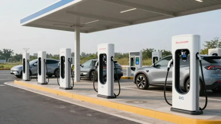 EV fast charging station on highway in 2025