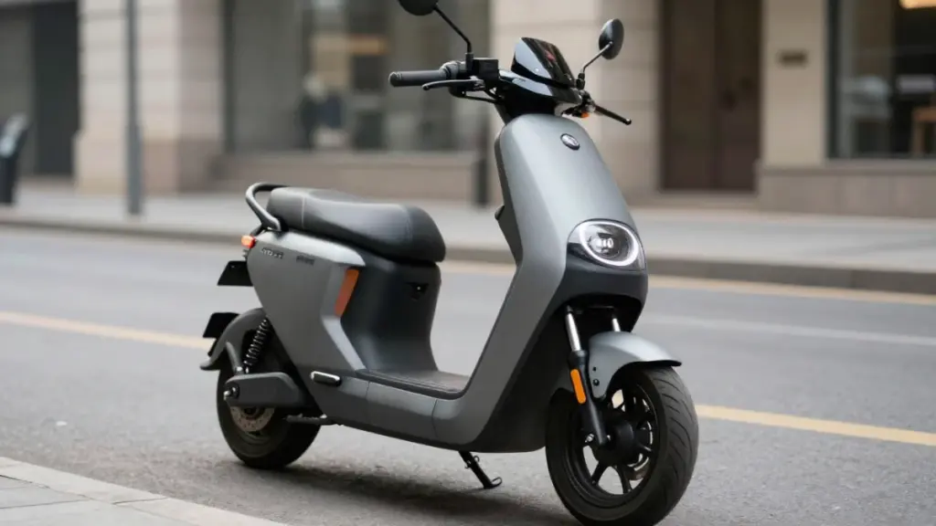 Adult electric scooter on a modern city street