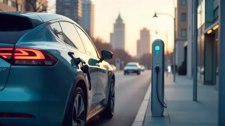 Electric vehicle charging at a modern EV charging station in 2025.