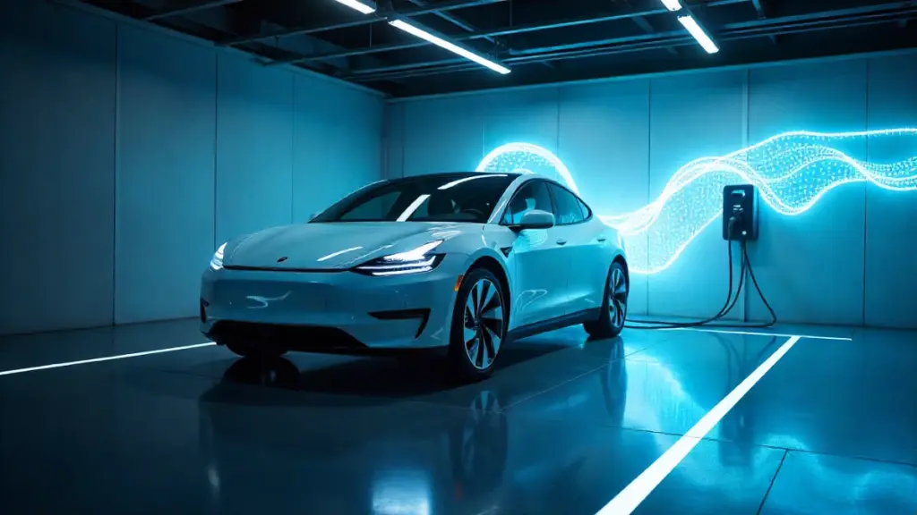 Electric vehicle using Vehicle-to-Grid technology in a smart home garage