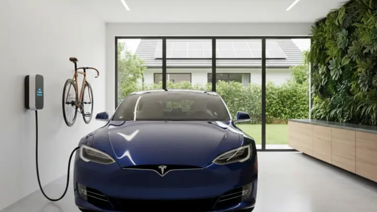 ome EV charger installed in residential garage
