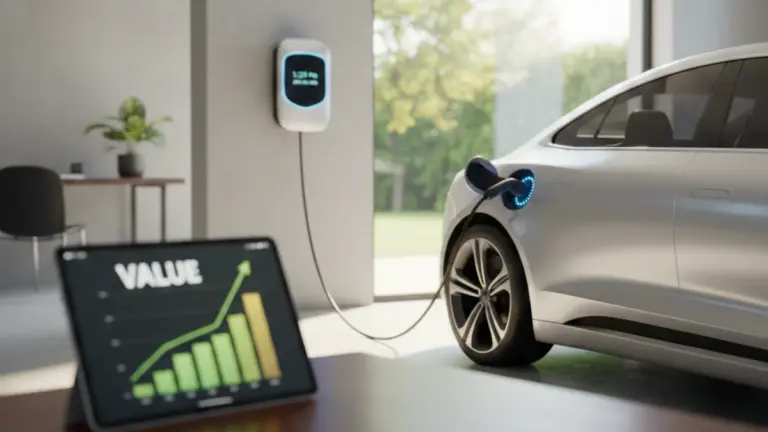 Electric vehicle charging at home saving fuel costs
