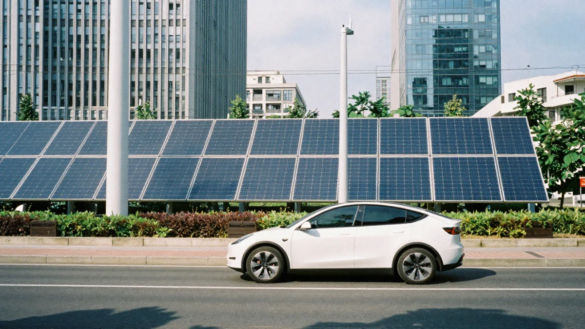 Electric vehicle reducing carbon emissions using clean energy