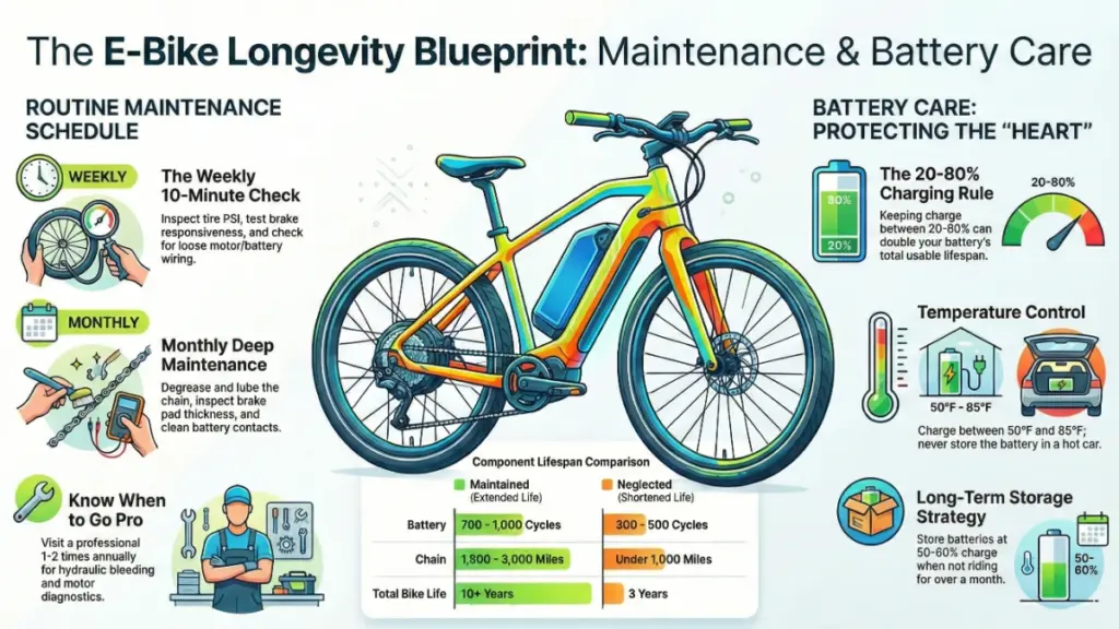 Cleaning and lubricating an electric bike chain