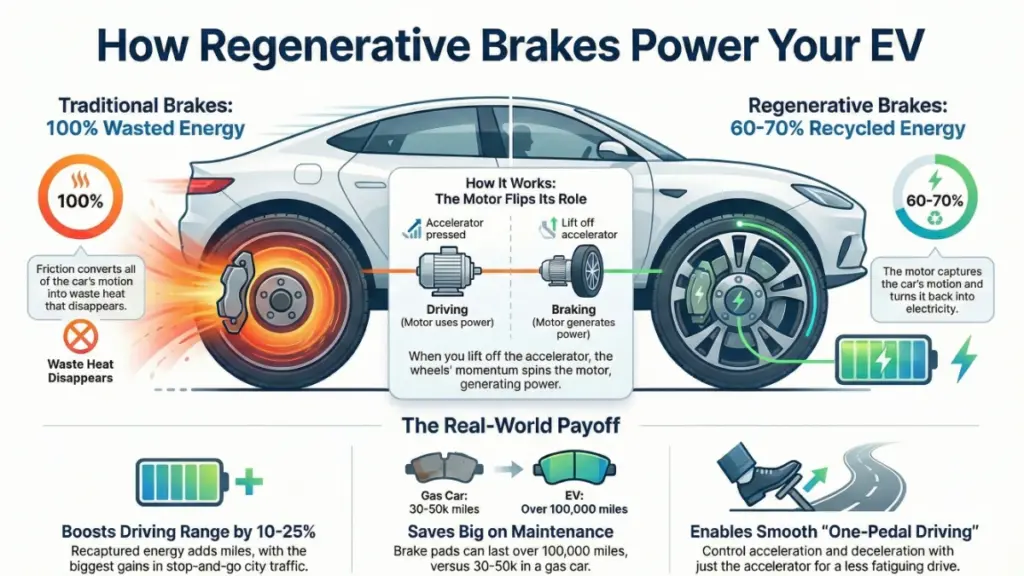 One-pedal driving regenerative braking in electric car