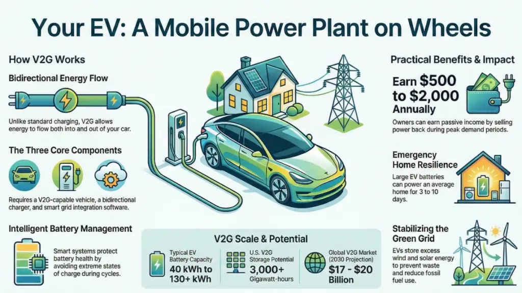 Electric vehicles supporting the power grid with bidirectional charging