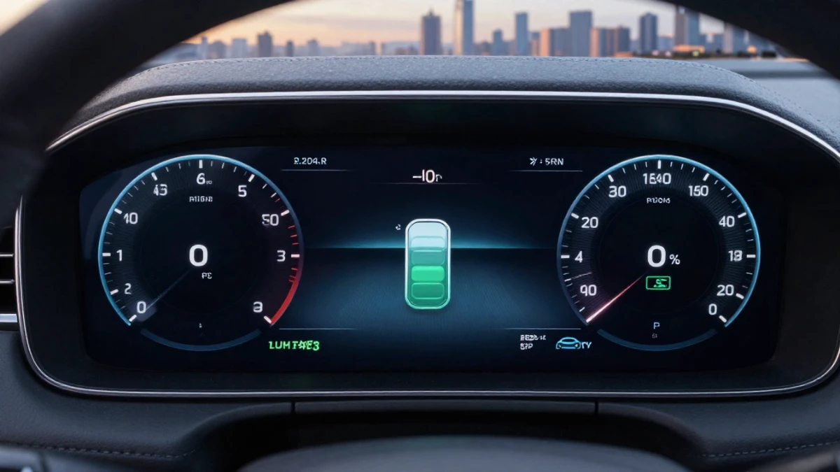 EV dashboard showing battery at 80 percent charge limit