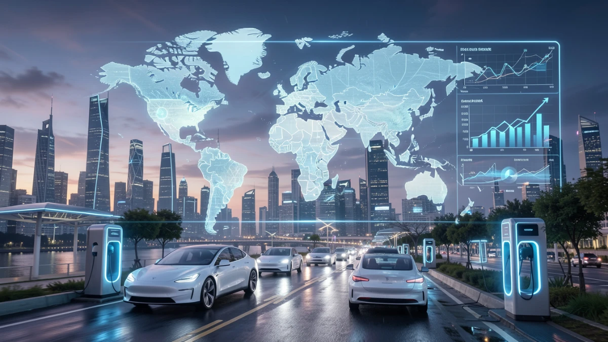 Global electric vehicle sales growth chart 2025