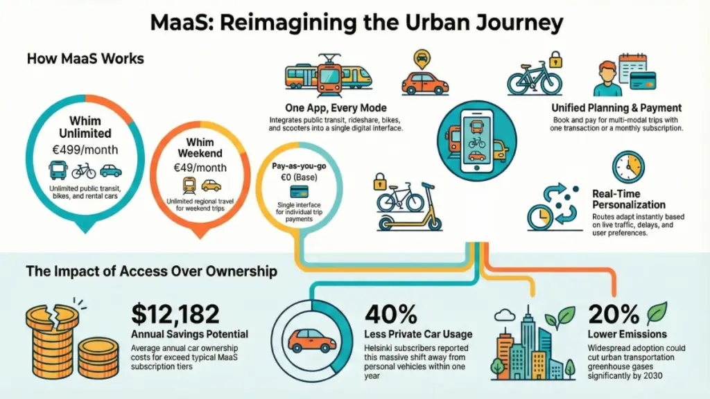 MaaS app integrating public and shared transport