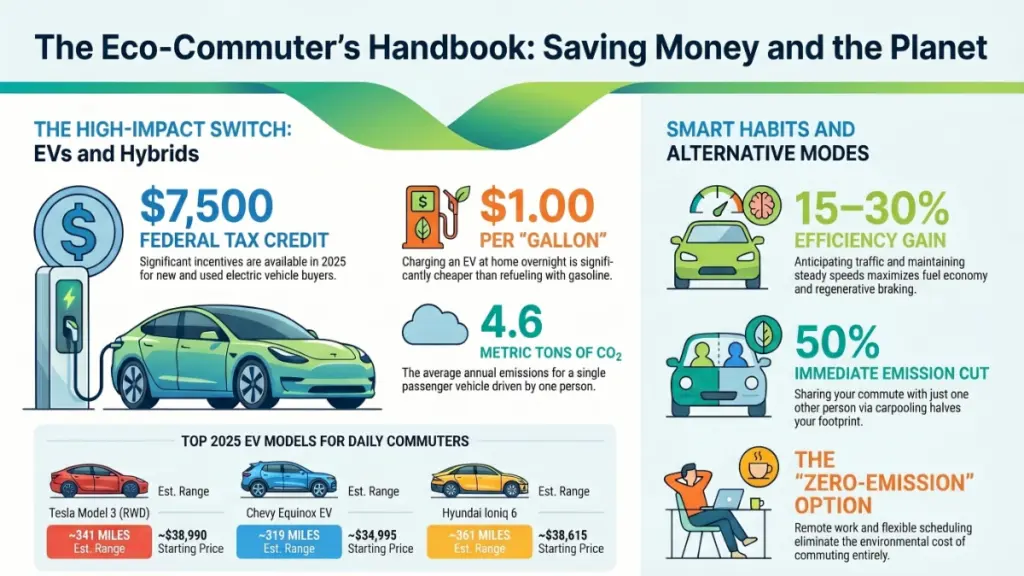 Electric vehicle charging at home while a commuter prepares for work in the morning